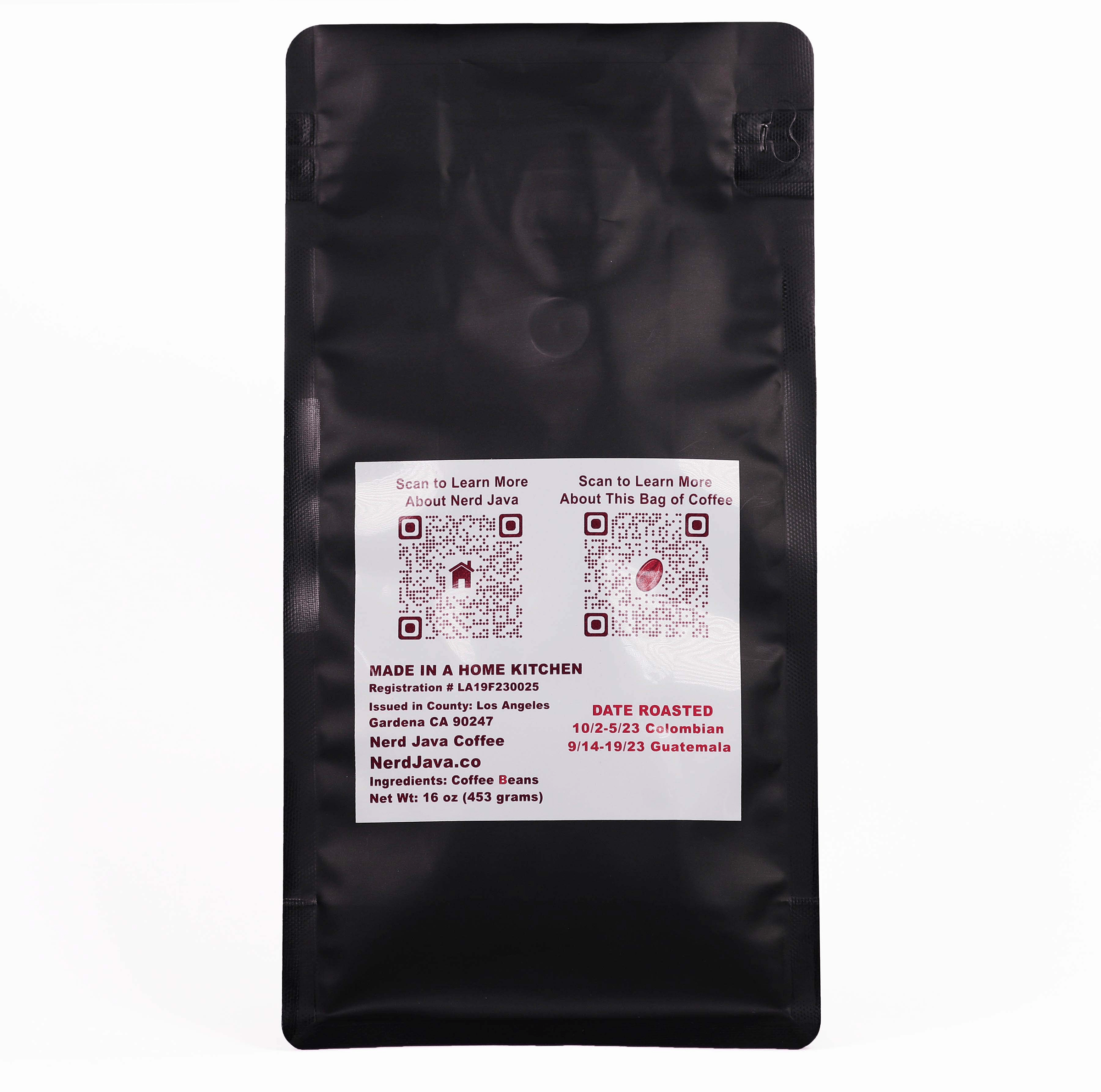 Blend 1 Ground Whole Bean Extreme Regular Back of Bag 16 oz