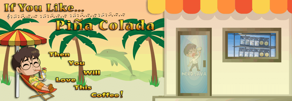 Pina Colada Coffee Beach Scene Nerd Java Original Artwork