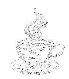 Coffee cup chalk drawing