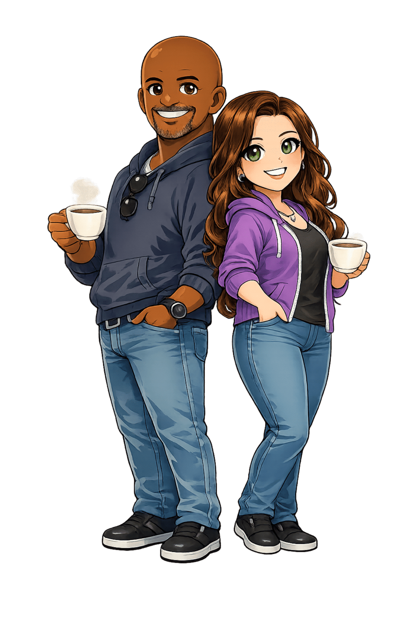 John and Charity Characters full body